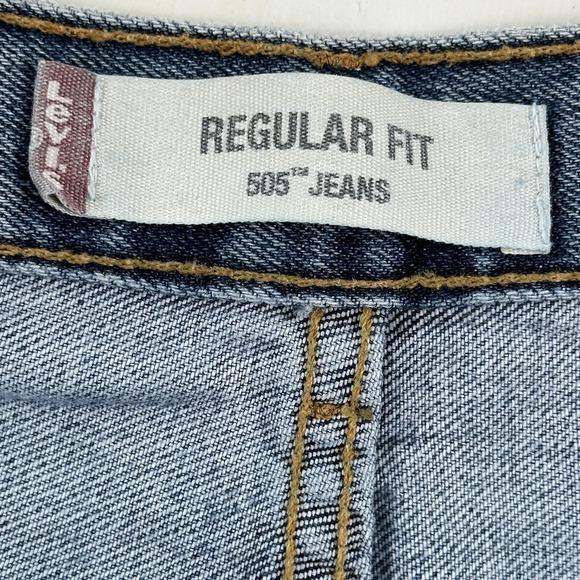 EUC LEVI'S 505 Blue Jeans Men 36x30 Light Wash Cotton Denim Zip Fly Straight Y2K - Picture 7 of 11